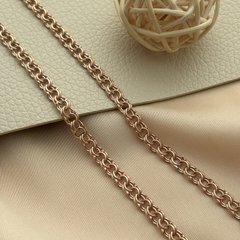 Ланцюжок срібний з позолотою на шию плетіння Бісмарк широкий супер легкий 60 см