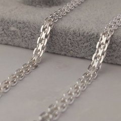 Ланцюжок срібний плетіння Машинний Бісмарк Подвійний якір плоский