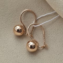 Сережки золоті кулі намистини з французькою застібкою без камінців