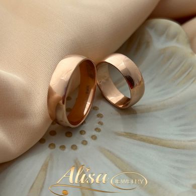 Обручальные кольца серебряные с позолотой гладкие классические европейки пара