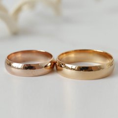 Серебряные обручальные кольца позолоченные гладкие классические