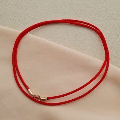 Шнур ювелірний із золотою застібкою червоний текстильний