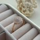 Кольцо золотое с россыпью белых фианитов и кругом из золота