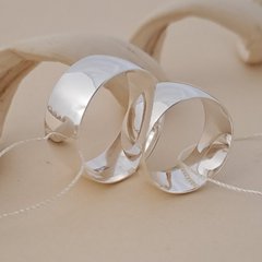 Серебряные обручальные кольца широкие пара с классическим профилем пара