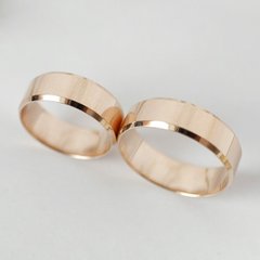 Серебряные обручальные кольца с позолотой гладкие американка пара