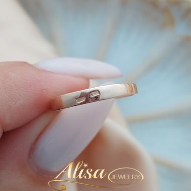 Золотое кольцо для помолвки классическое с фианитом круглой огранки
