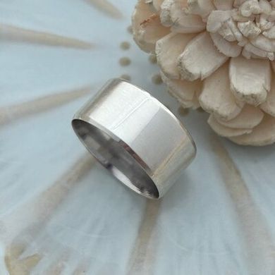 Серебряное обручальное кольцо американка широкое гладкое