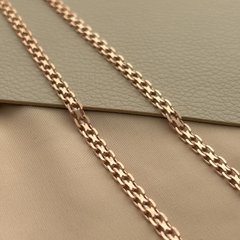 Цепочка серебряная с позолотой на шею плетения Двойной якорь нежная 50 см