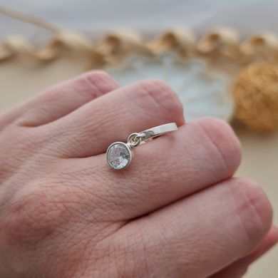 Серьги конго серебряные с подвесками белыми круглыми фианитами