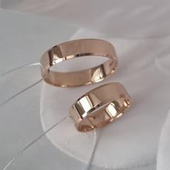 Обручальные кольца золотые гладкие тонкие Американка пара 5 мм