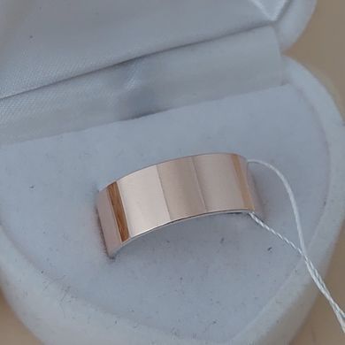 Серебряное обручальное кольцо с золотой напайкой широкое гладкое Американка