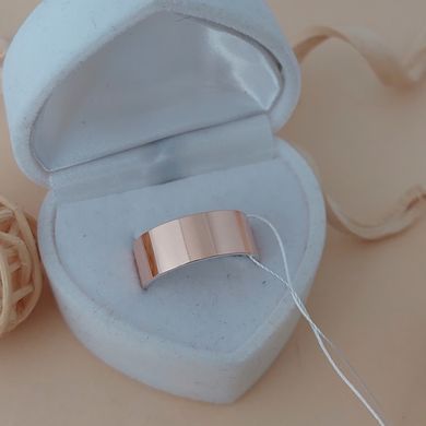 Серебряное обручальное кольцо с золотой напайкой широкое гладкое Американка