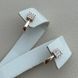 Серьги золотые с дорожками из белых круглых фианитов