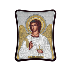 Икона серебряная с позолотой Ангел Хранитель открытый лик