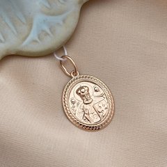 Ладанка из золота с ликом Николаем Чудотворцем под цепочку или шнур