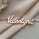 Кольє срібне позолочене з підвіскою іменем Valentyna на тонкому ланцюжку