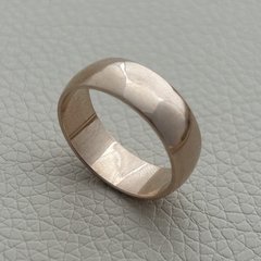 Кольцо обручальное серебряное с позолотой европейка гладкое