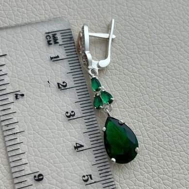 Серьги серебряные с золотыми пластинами с цветными цирконами