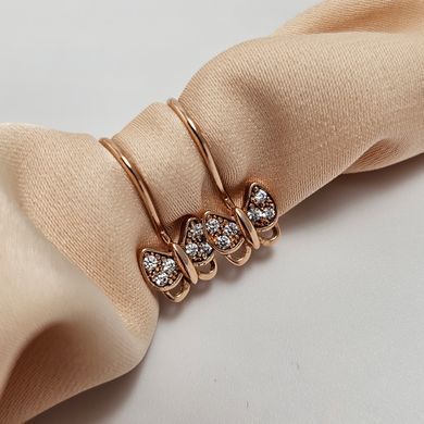 Серьги золотые бабочки с фианитами белого цвета
