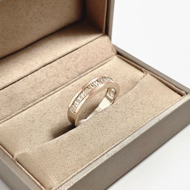 Каблучка срібло з золотими напайками і написом Захисти та Збережи