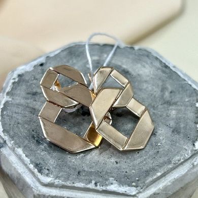 Серьги золотые в форме восьмерок массивные без камней