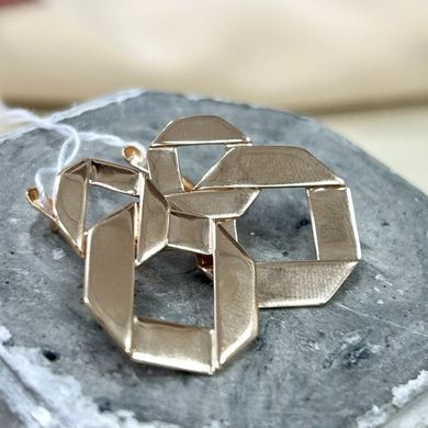 Серьги золотые в форме восьмерок массивные без камней