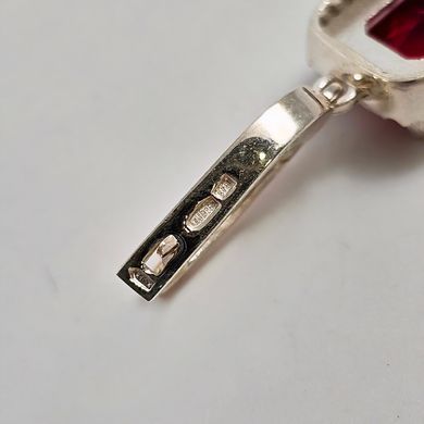 Серьги из серебра с золотыми вставками рубинами и цирконами