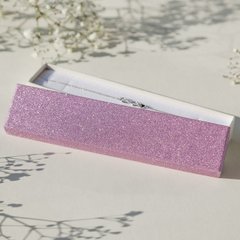 Коробочка футляр для украшения двухцветная белая с розово-серебряной крышечкой