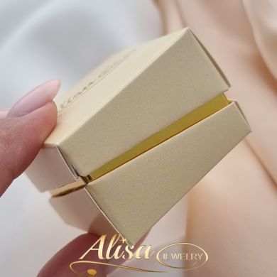 Коробочка для прикрас брендована Alisa JEWELRY квадрат двокольорова беж із золотом