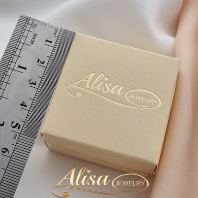 Коробочка для прикрас брендована Alisa JEWELRY квадрат двокольорова беж із золотом