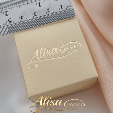 Коробочка для прикрас брендована Alisa JEWELRY квадрат двокольорова беж із золотом