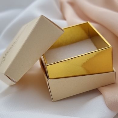 Коробочка для прикрас брендована Alisa JEWELRY квадрат двокольорова беж із золотом