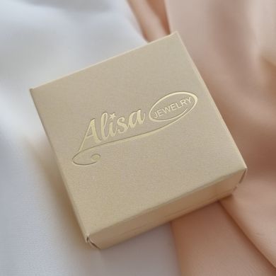 Коробочка для прикрас брендована Alisa JEWELRY квадрат двокольорова беж із золотом
