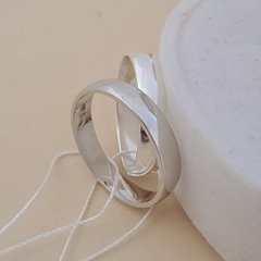 Обручальные серебряные кольца гладкие классические пара