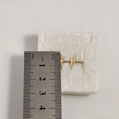 Серьги гвоздики золотые молнии гладкие без камней