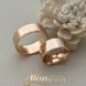 Обручальные кольца серебряные с позолотой широкие гладкие американки пара