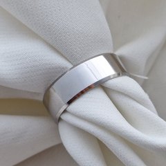 Обручальное кольцо белое золото гладкое широкое Американка 7 мм