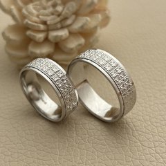Обручальные кольца из серебра с объемным орнаментом пара