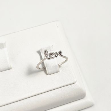 Каблучка срібна жіноча Love гладка без каменів