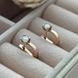 Серьги золотые с белыми круглыми фианитами маленькие