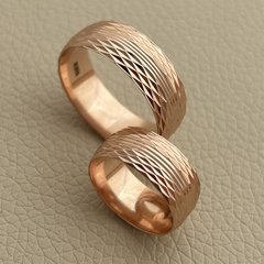 Обручальные кольца серебряные с позолотой и орнаментом широкие пара