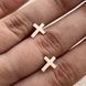 Серьги вкрутки золотые крестики без камней гладкие