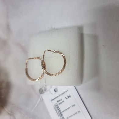 Серьги кольца золото средние спиральки без камней