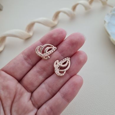 Серьги золотые ажурные с орнаментом без камней