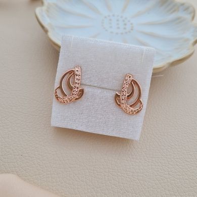 Серьги золотые ажурные с орнаментом без камней