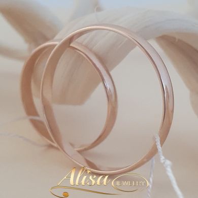Обручальные кольца золотые гладкие тонкие классические Европейка 2.5 мм пара