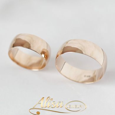 Обручальные серебряные кольца с позолотой широкие гладкие ширина 8 мм пара
