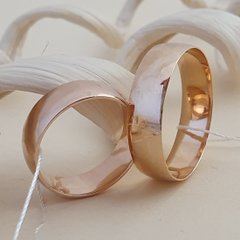 Обручальные кольца золотые гладкие Европейка классические пара 6 мм