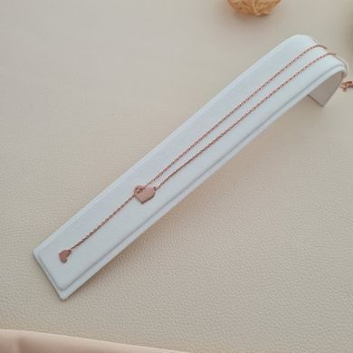 Колье позолоченное тонкая цепочка с подвесками сердечками