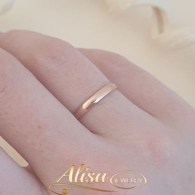Обручальное кольцо золотое классическое тонкое гладкое Европейка 2.5 мм